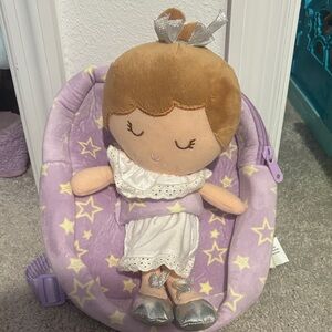 Plush Doll with Purple Starry backpack